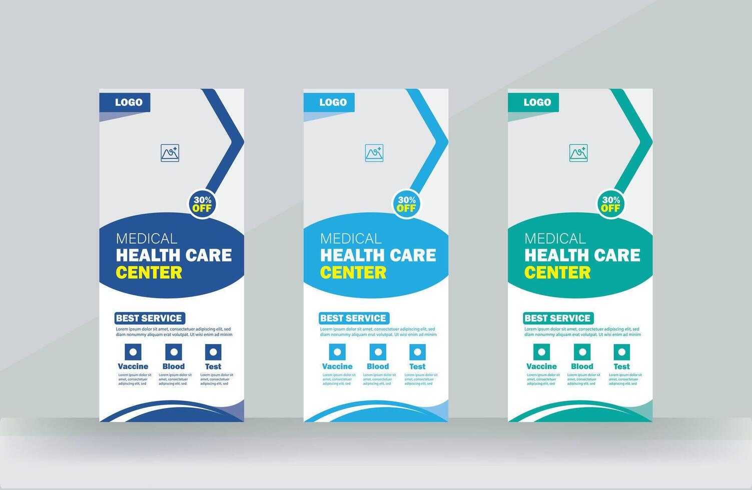 medical service roll up banner or rack card design service presentations meeting design template vector