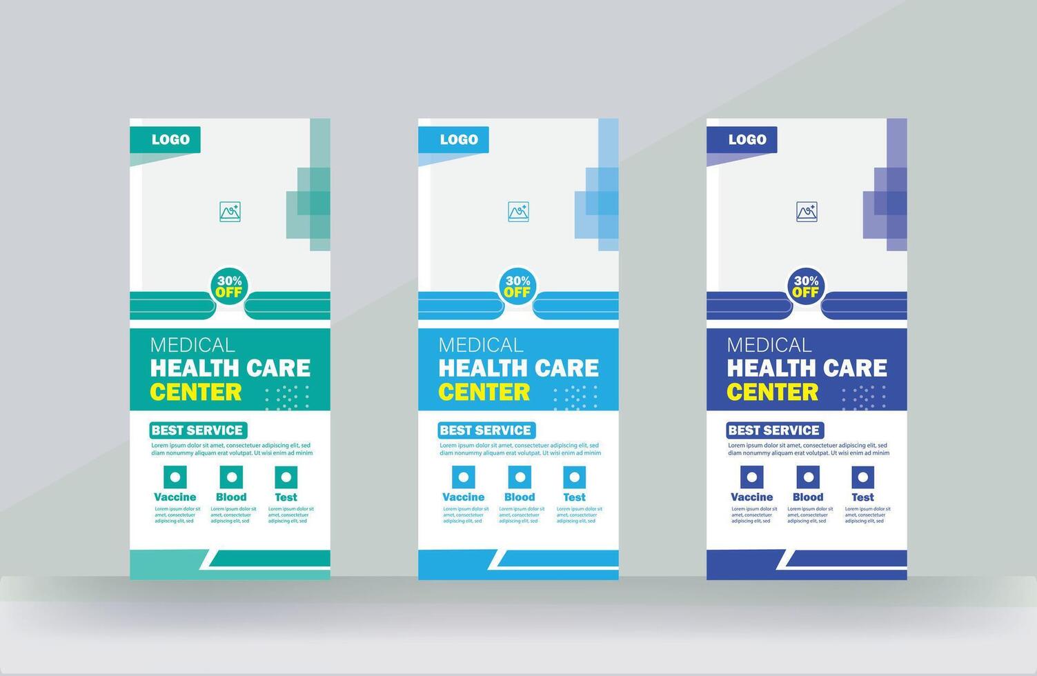 medical service roll up banner or rack card design service presentations meeting design template vector