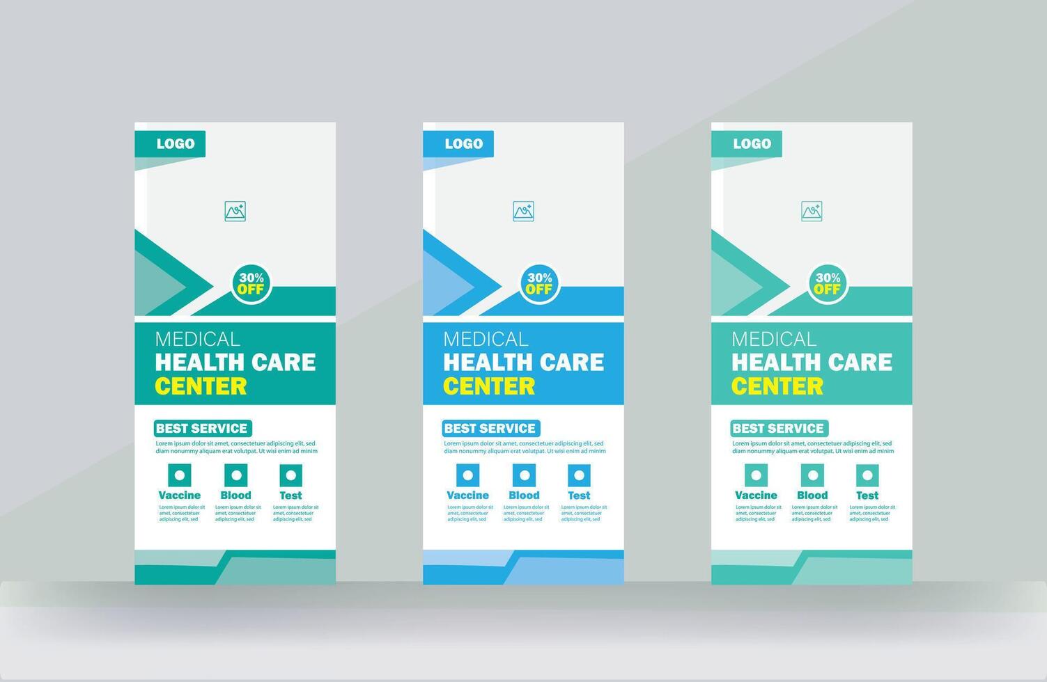 medical service roll up banner or rack card design service presentations meeting design template vector