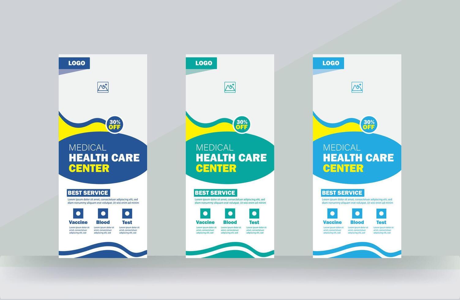 medical service roll up banner or rack card design service presentations meeting design template vector
