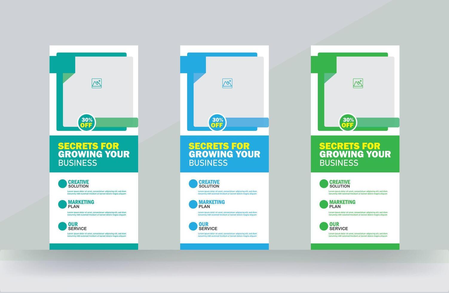 Hospital roll up banner or rack card design for medical service presentations meeting design template vector