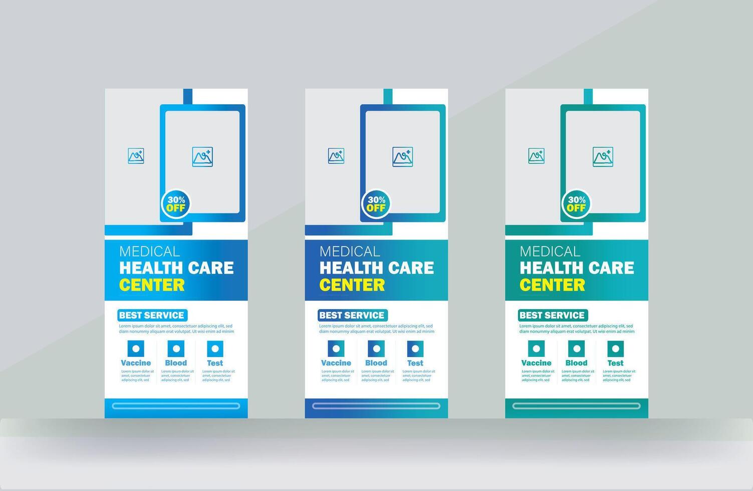 conference roll up banner medical promotion health care rack card presentations meeting design template vector