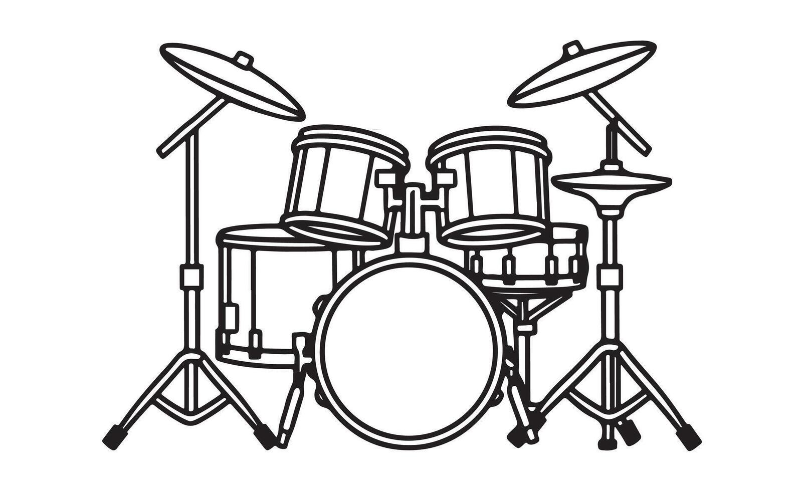 drum kit silhouette illustration art vector
