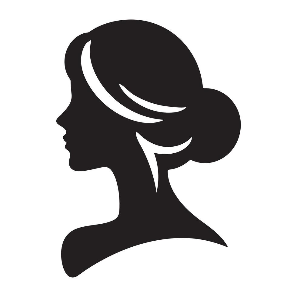 silhouette of a woman on a white background vector