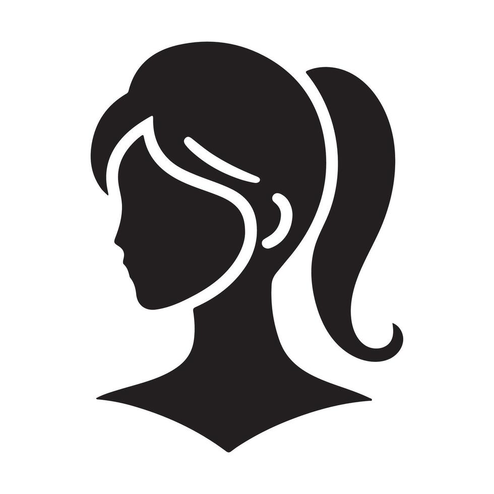 silhouette of a woman on a white background vector