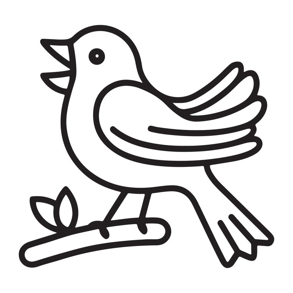 nightingale line art illustration vector