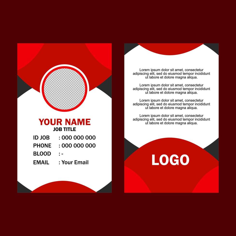 A business card template with black, white and red colors. vector