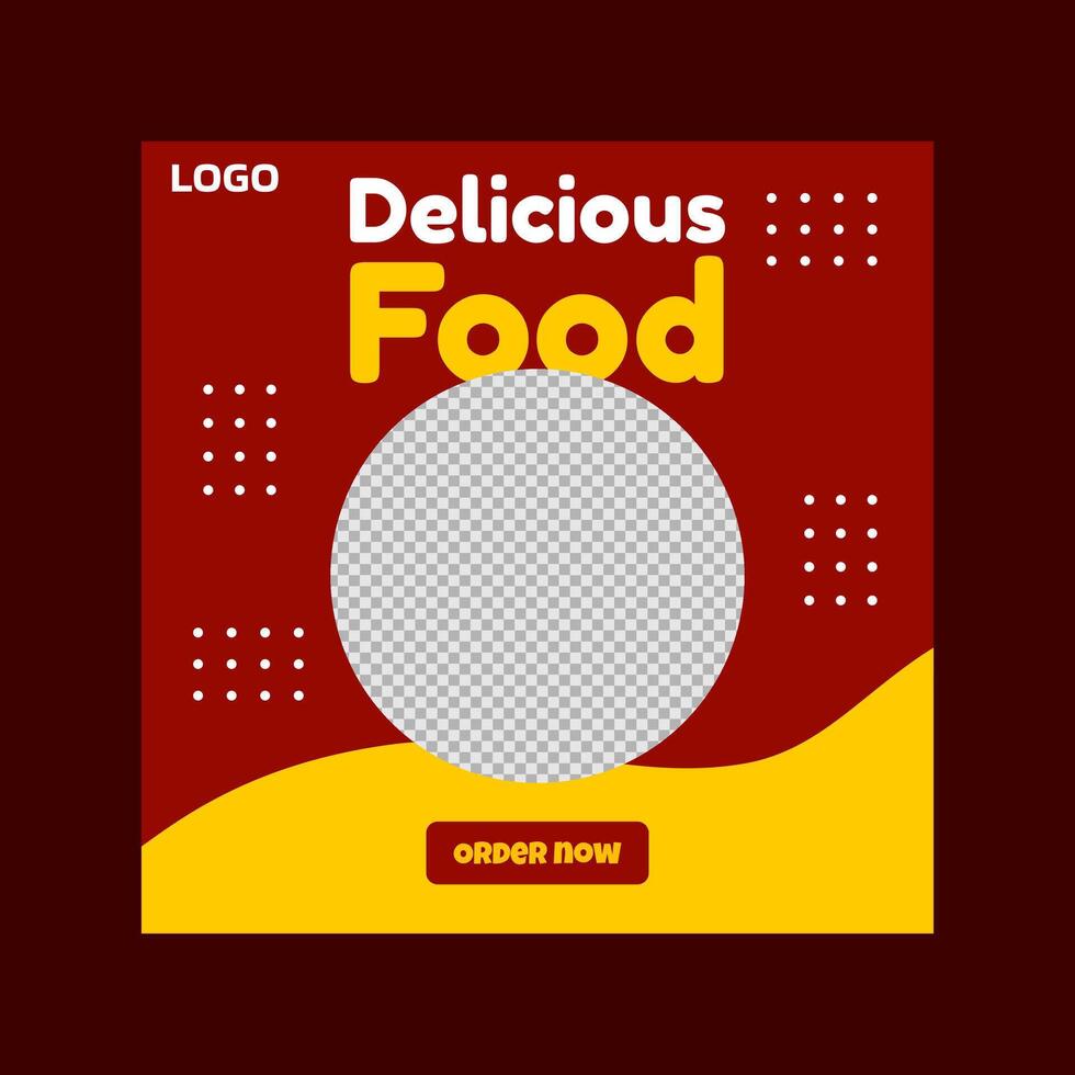 social media post templates. A food menu template with yellow and red colors. vector
