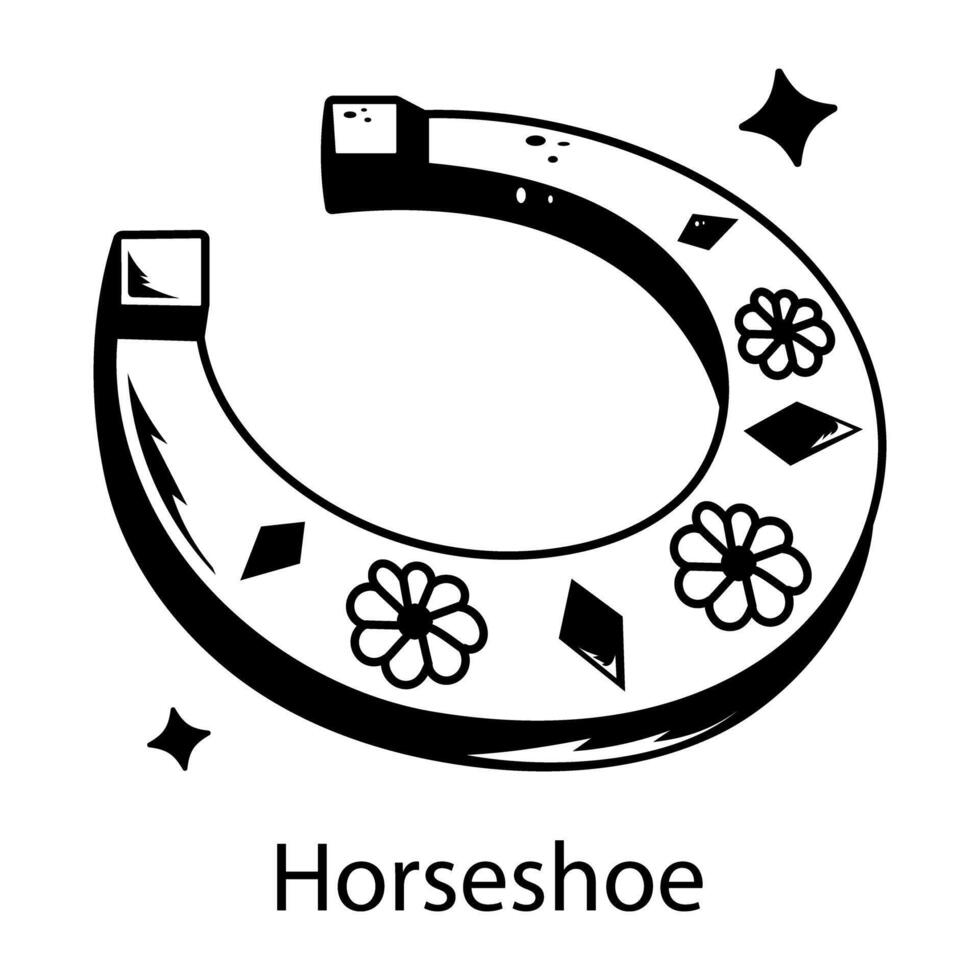 Traditional Horseshoe icon in glyph style vector