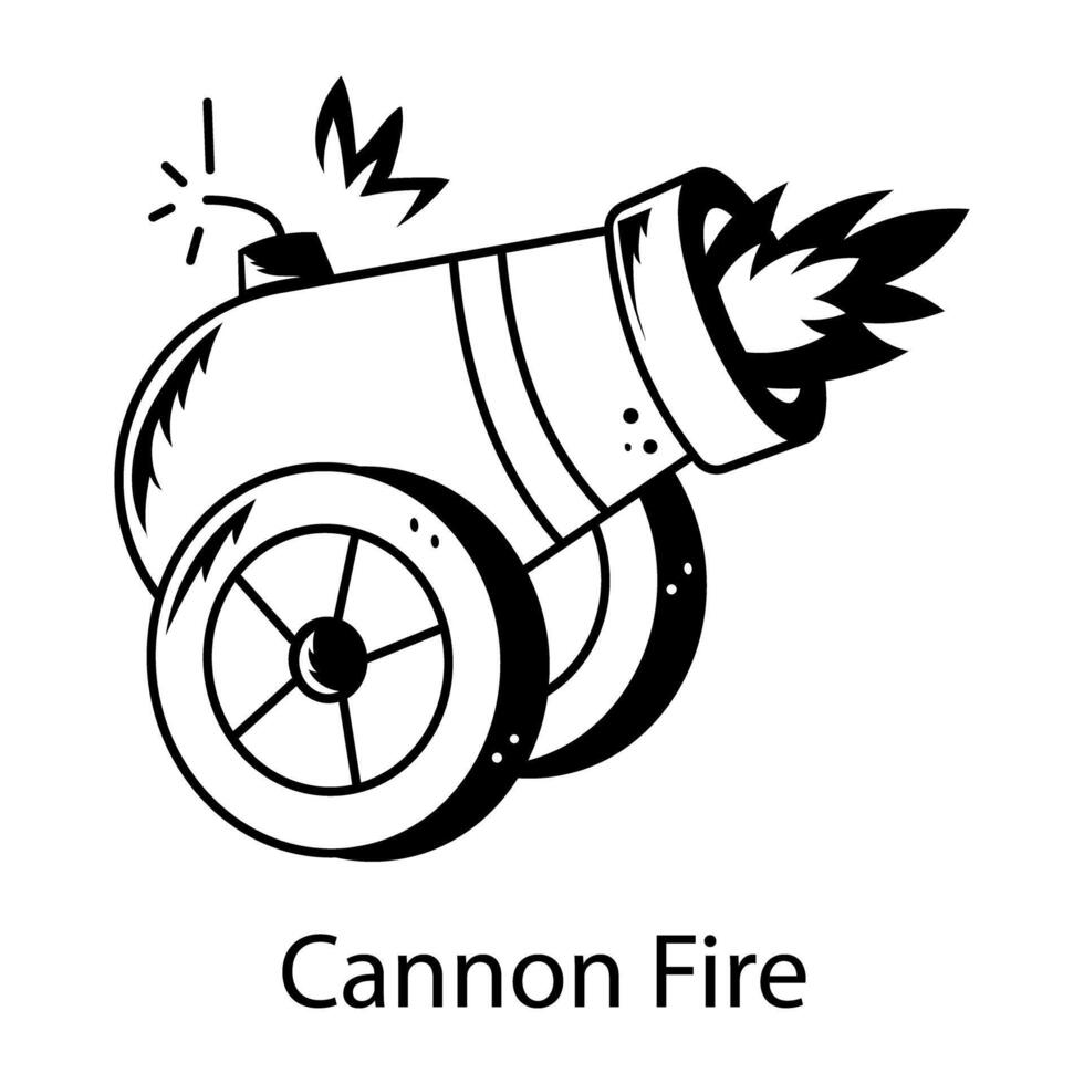 Cannon fire icon designed in glyph style vector
