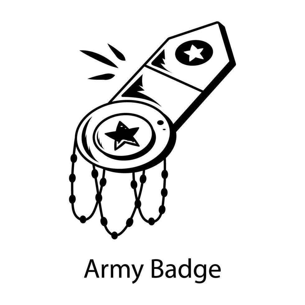 A army badge hand drawn style icon vector