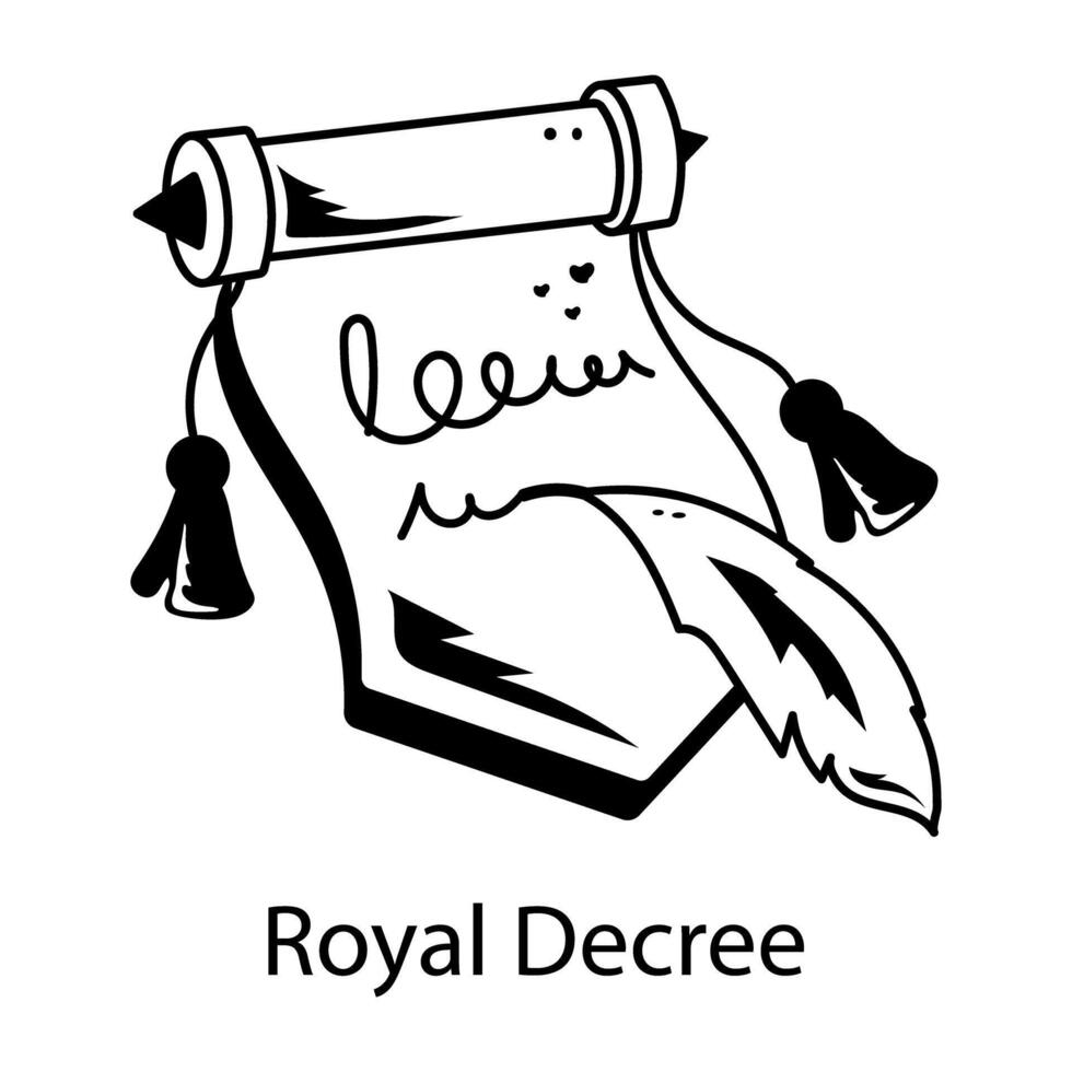 A hand drawn icon of royal decree vector