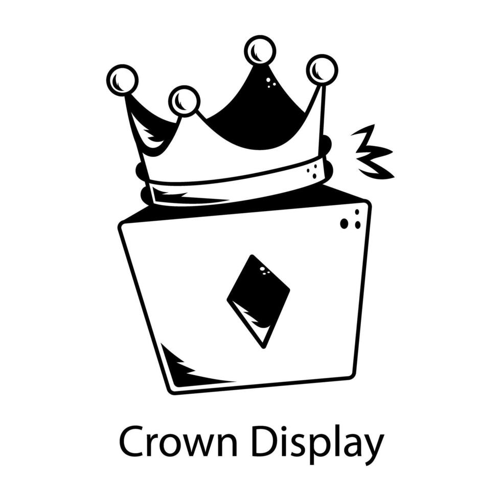 A doodle icon of a royal crown display vector