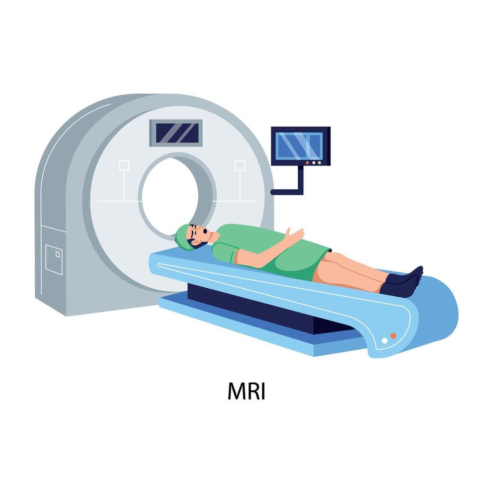 A flat character illustration mri examination vector
