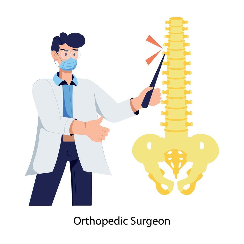 Orthopedic surgeon illustration designed in flat style vector