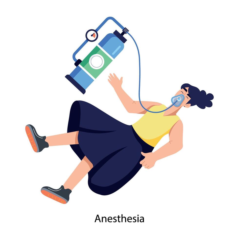 A flat character illustration of anesthesia vector