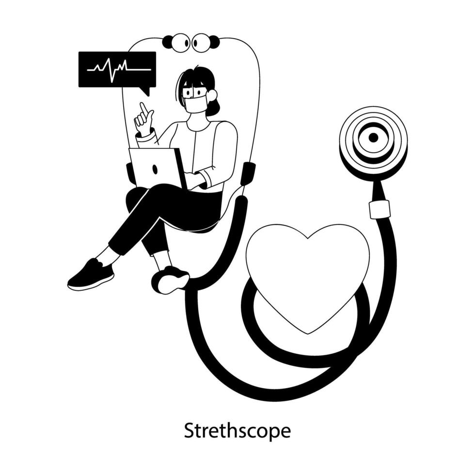 A flat illustration of heart health checkup vector
