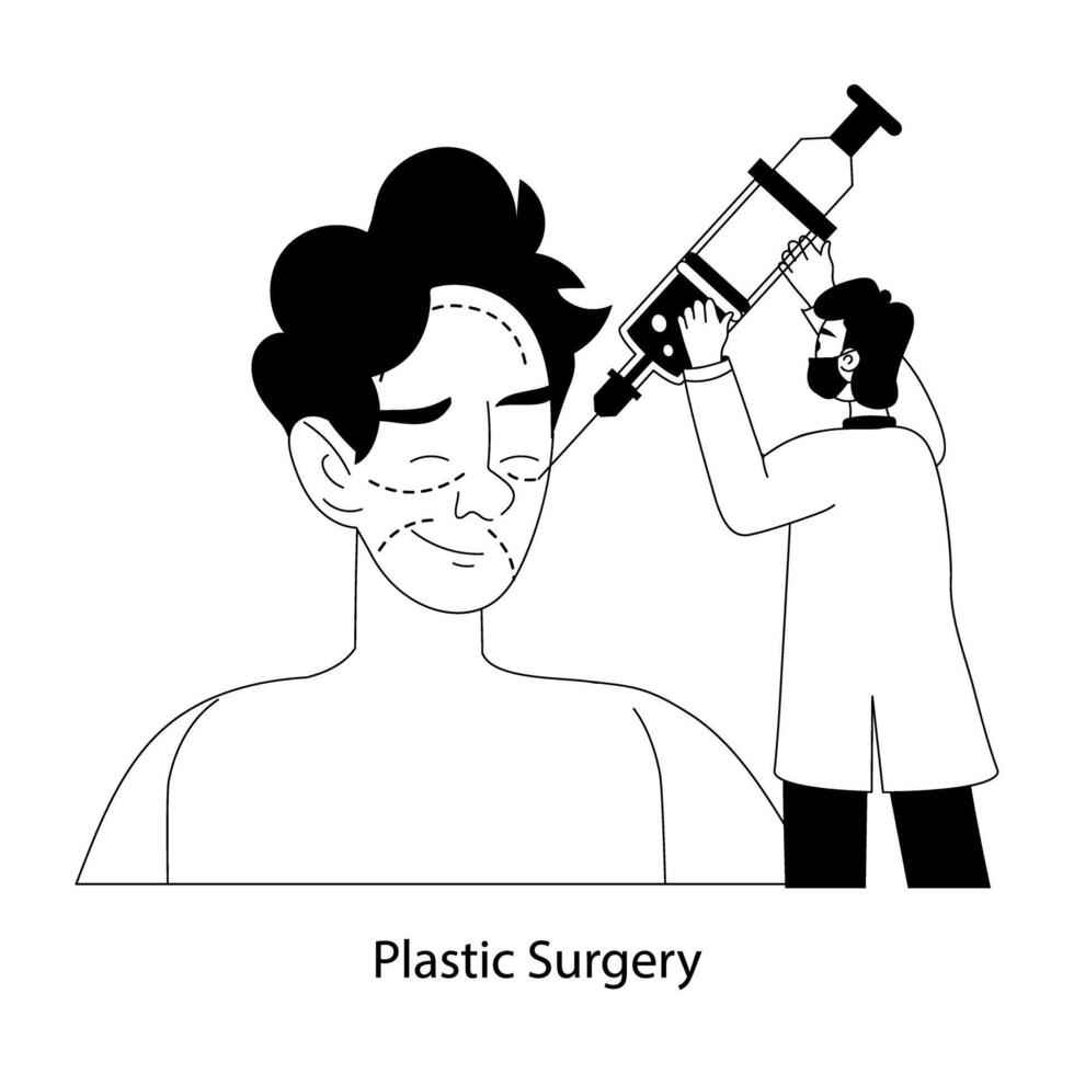 A flat illustration of plastic surgery vector