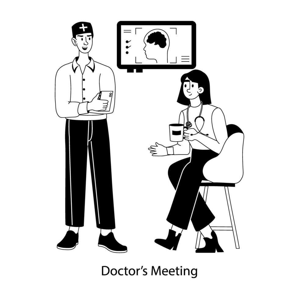 A flat illustration of neurologist appointment vector