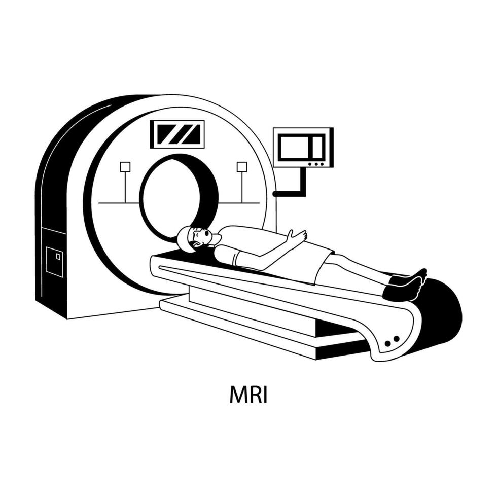 A flat character illustration mri examination vector