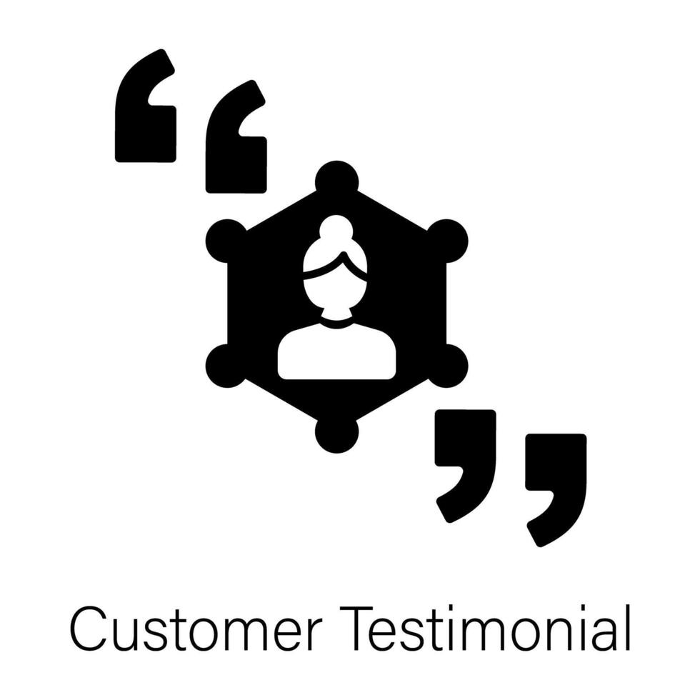 Filled style icon of customer testimonial vector
