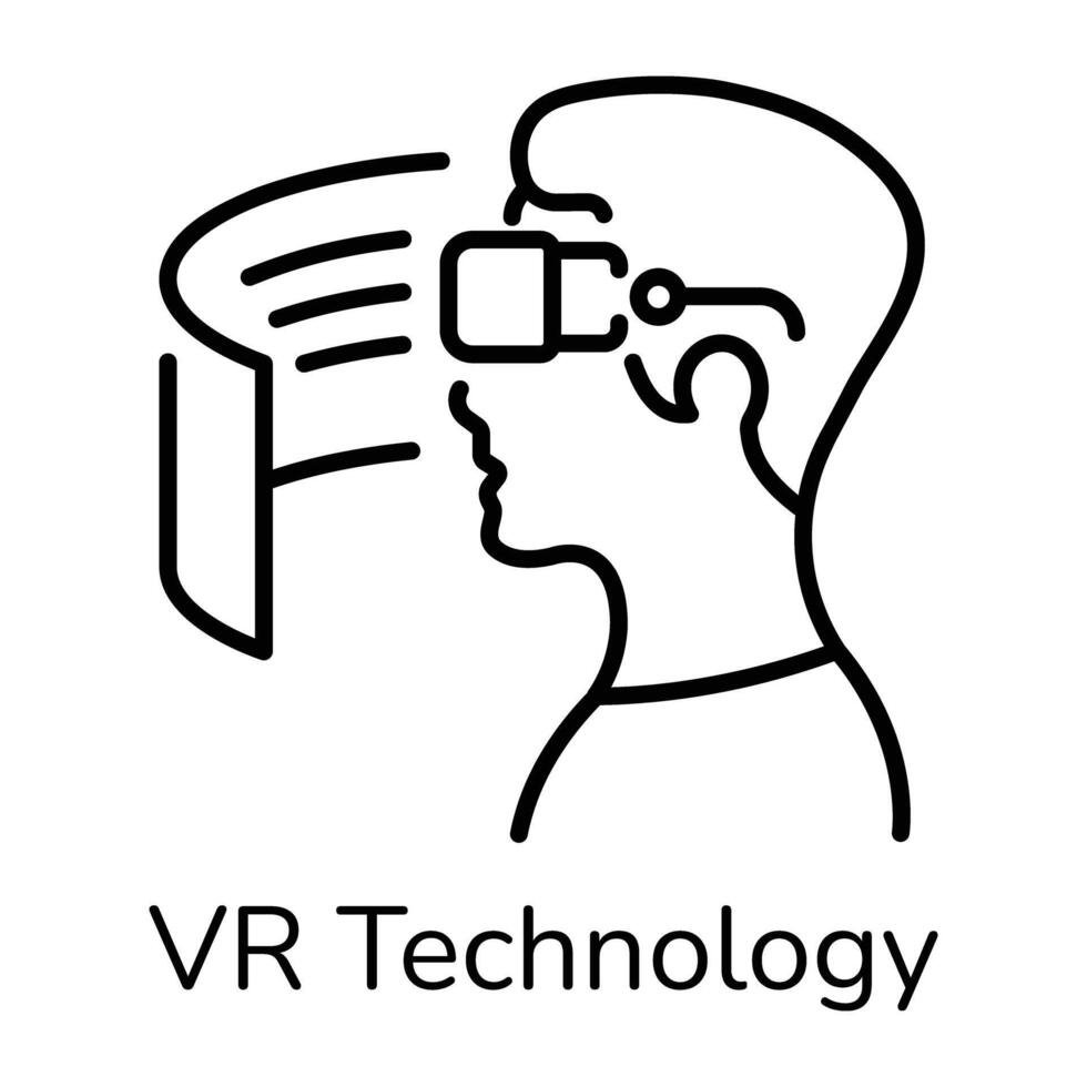 Latest outline icon of vr technology vector