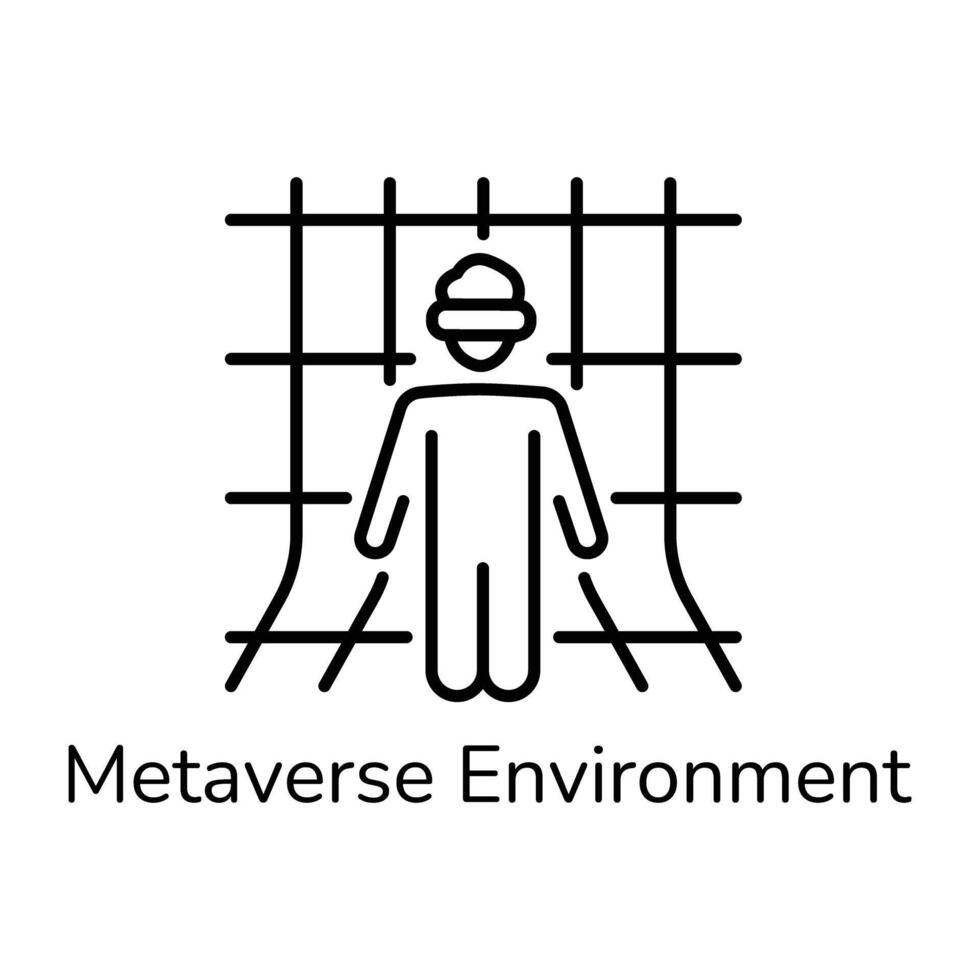 An editable line icon of metaverse environment vector