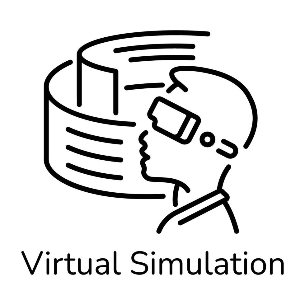 Ready to use line icon of virtual simulation vector