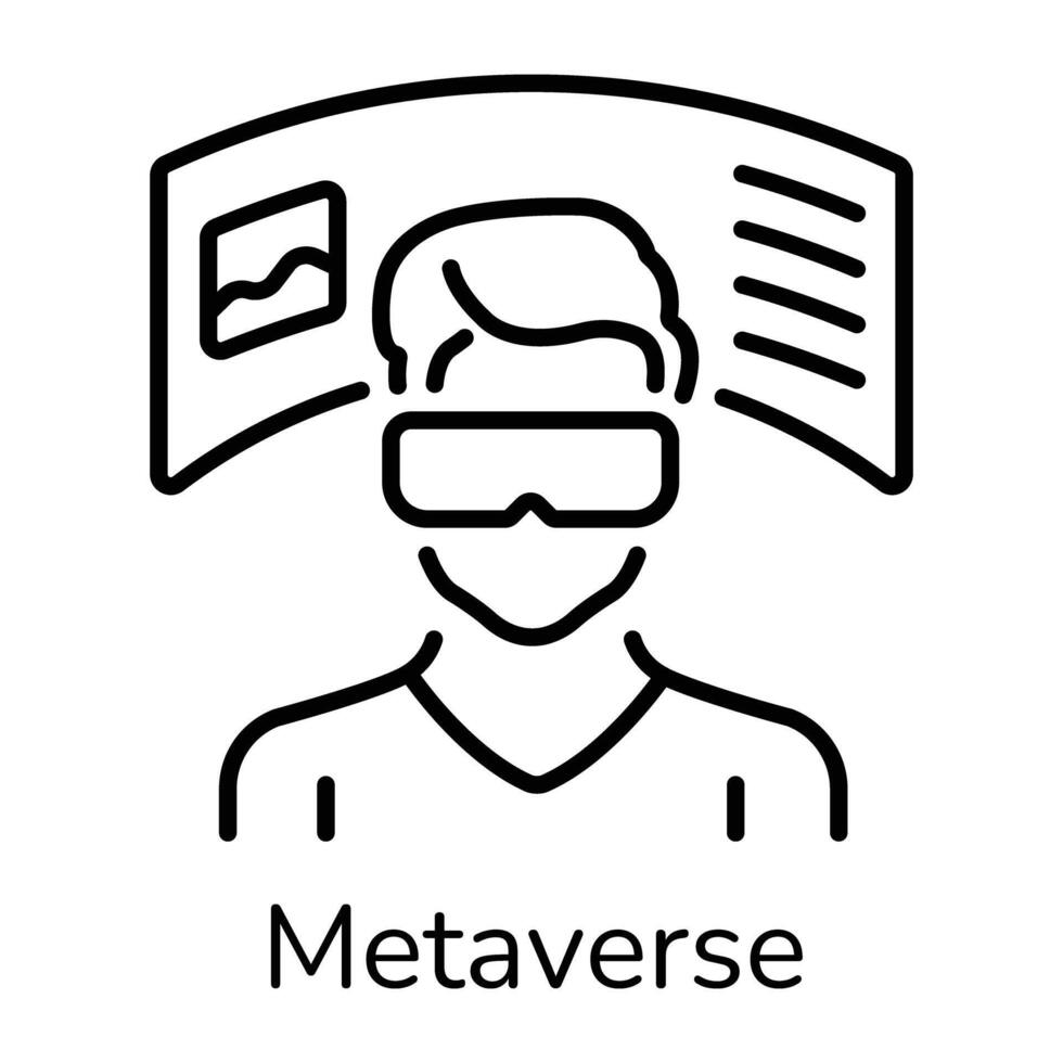 Check this trendy line icon of metaverse vector
