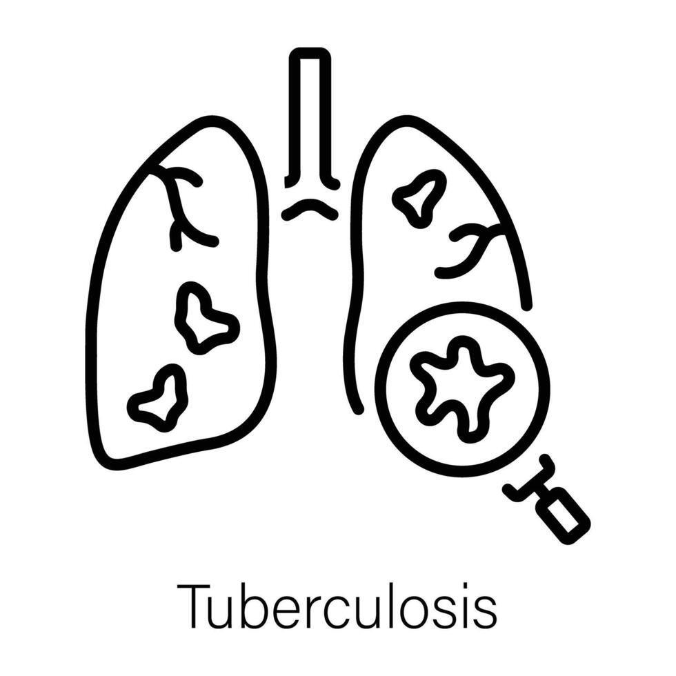 A line style icon of tuberculosis disease diagnosis vector