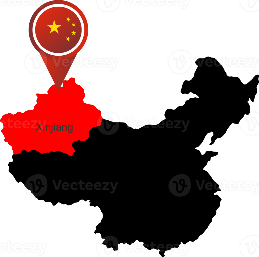China pin map location Xinjiang png