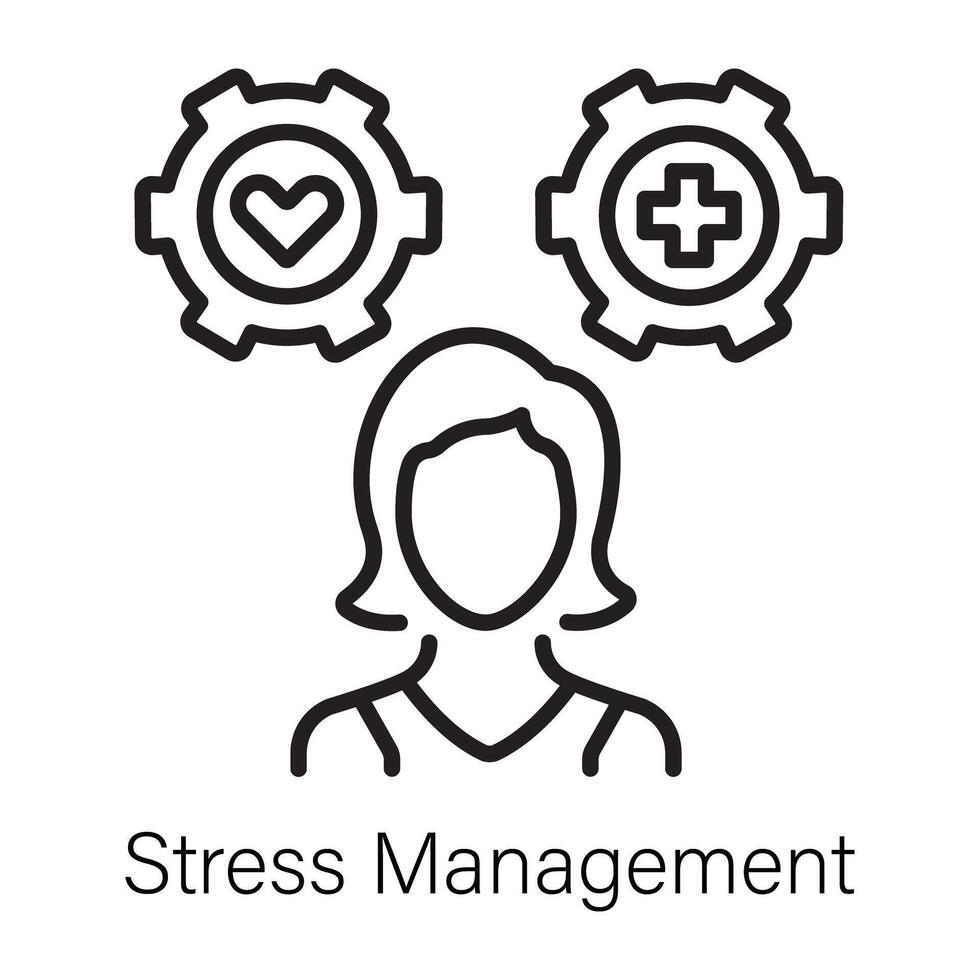A linear style icon of stress management therapy vector