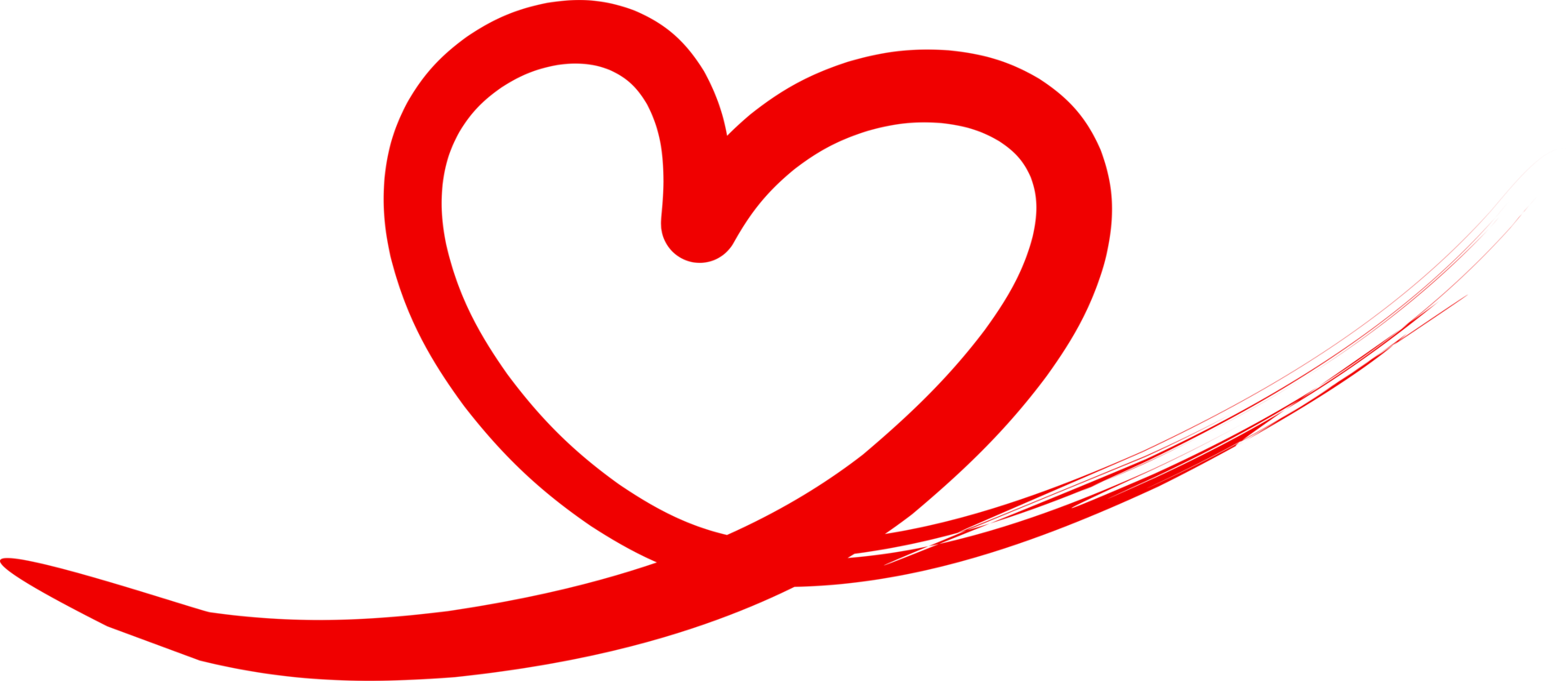 Red heart line art png