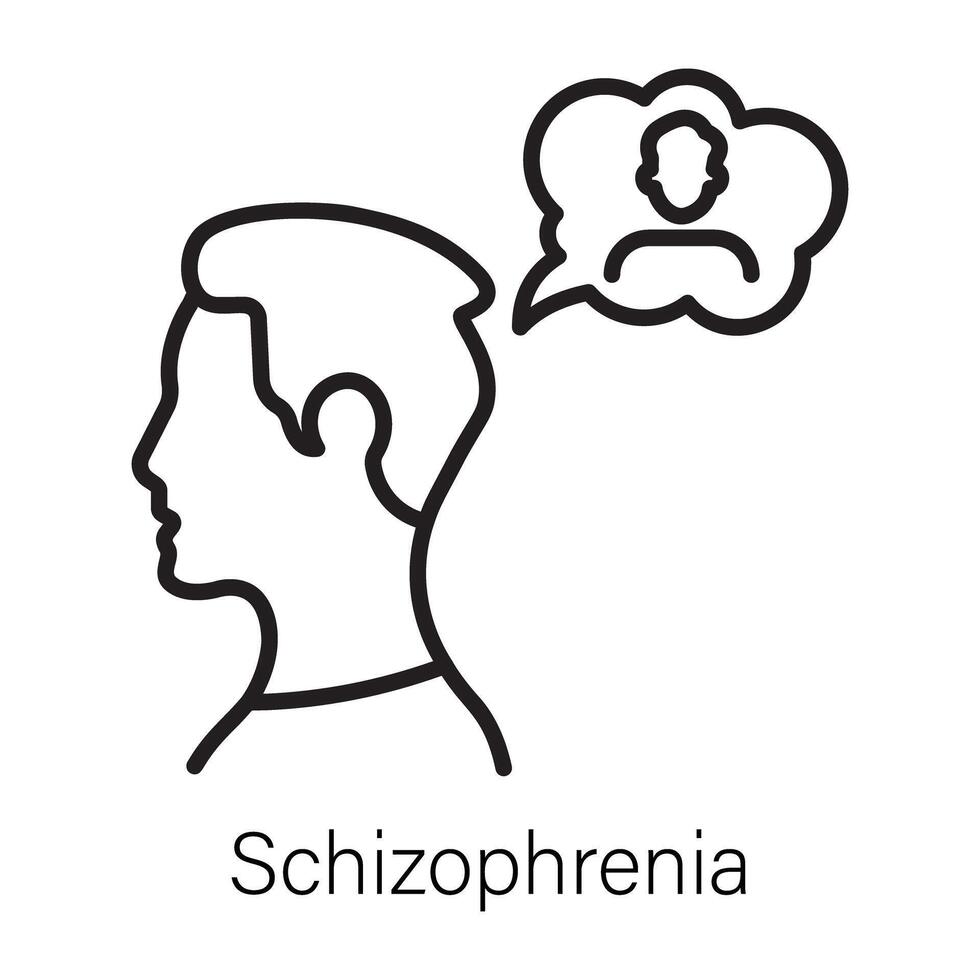 Schizophrenia icon designed in line style vector