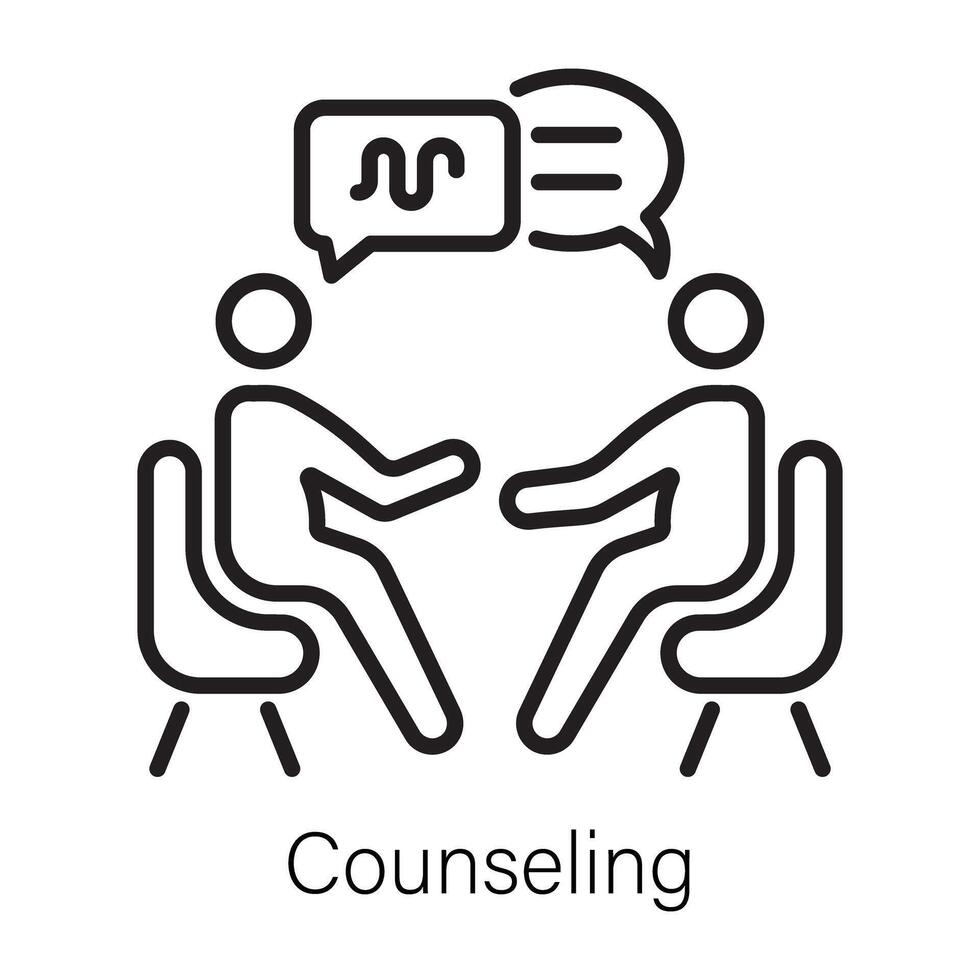 An outline icon of counseling session vector