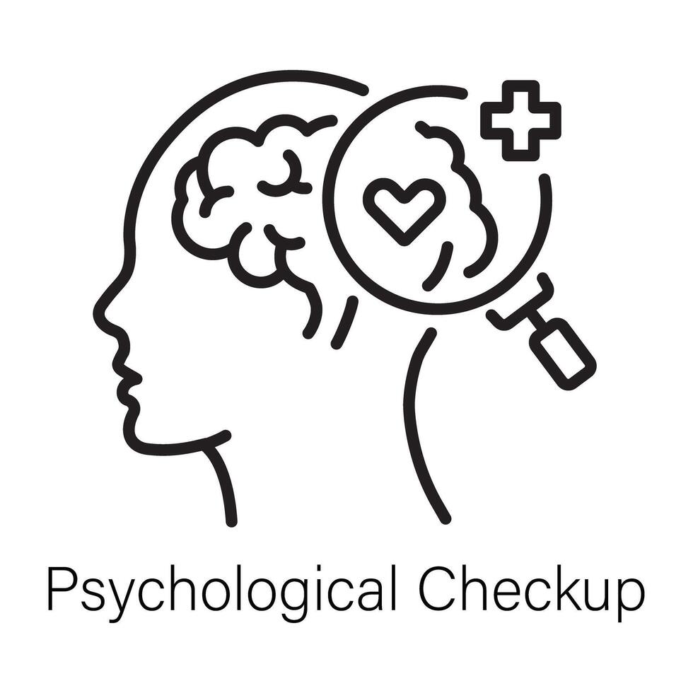 Psychological checkup icon in line style vector