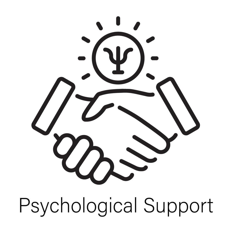 Psychological support icon in line style vector