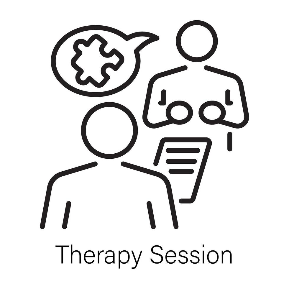 A line style icon of therapy session vector