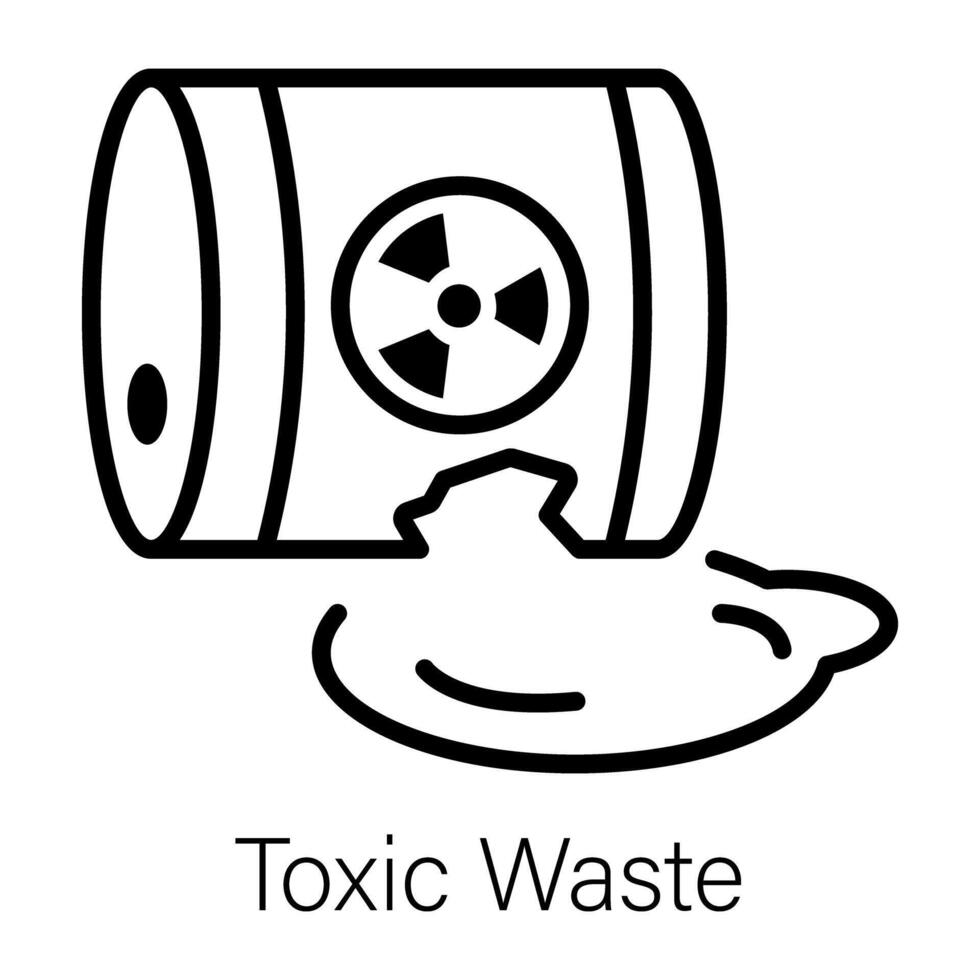 A line icon of toxic waste spill vector