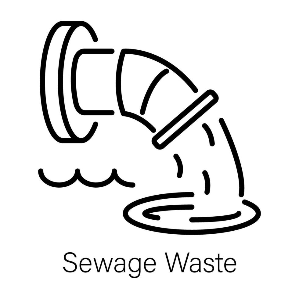 An outline icon denoting sewage waste water vector
