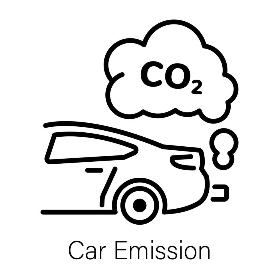 Line style icon of car emission vector