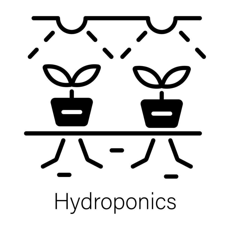 A line style icon of hydroponics vector