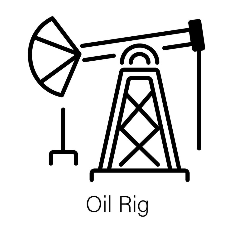 Linear icon denoting oil rig vector
