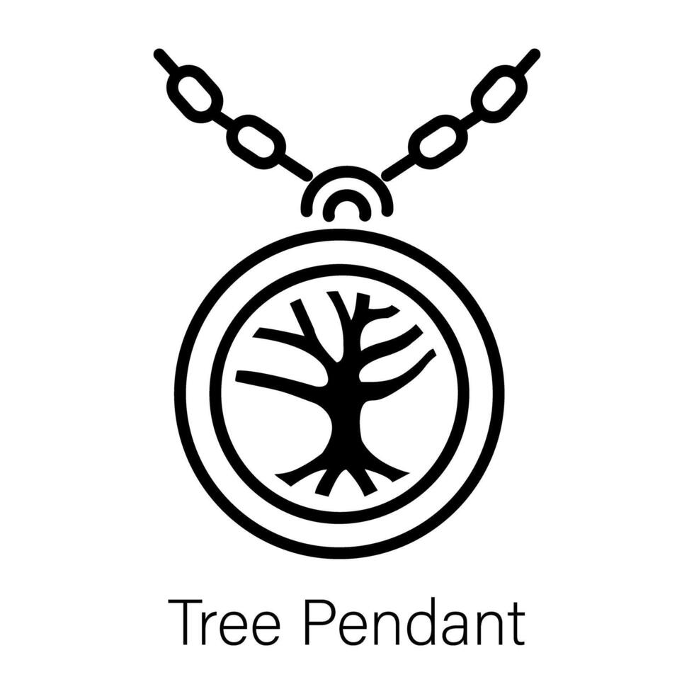 Linear style icon of tree pendant vector