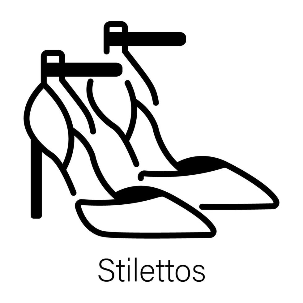 Linear icon of stylish stilettos shoes vector