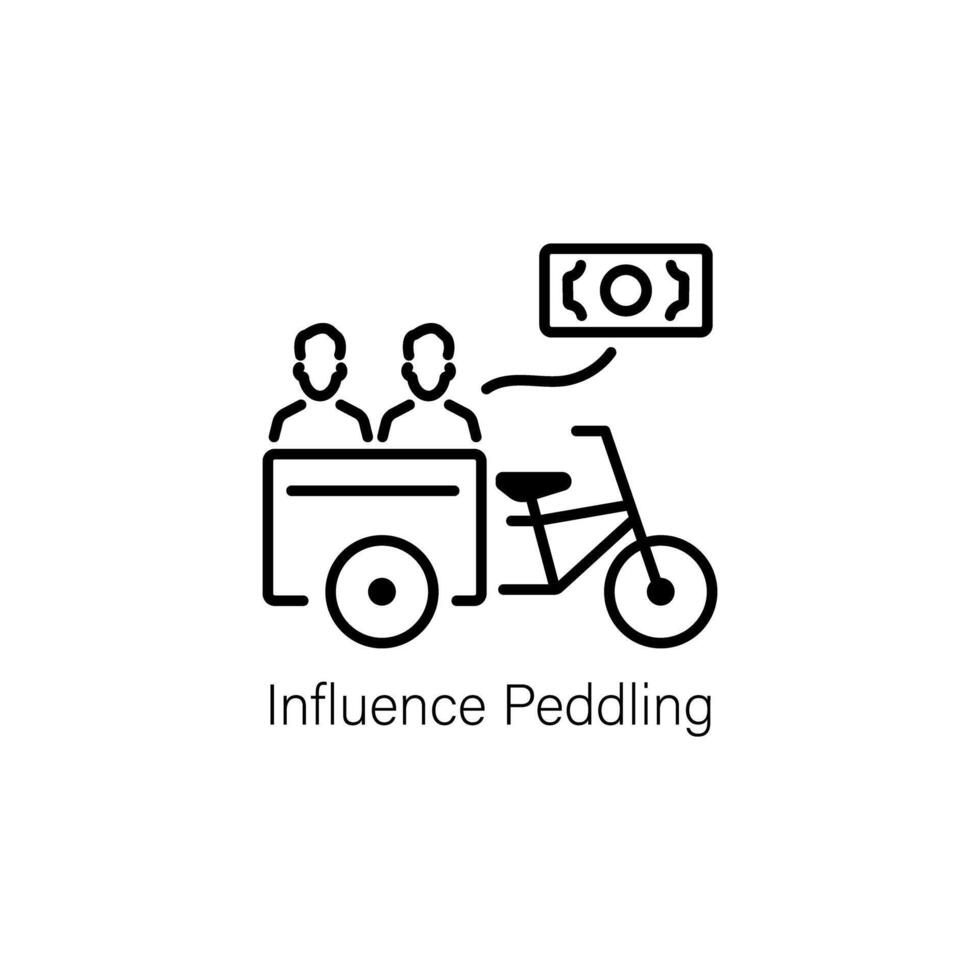 A line style icon of influence peddling vector