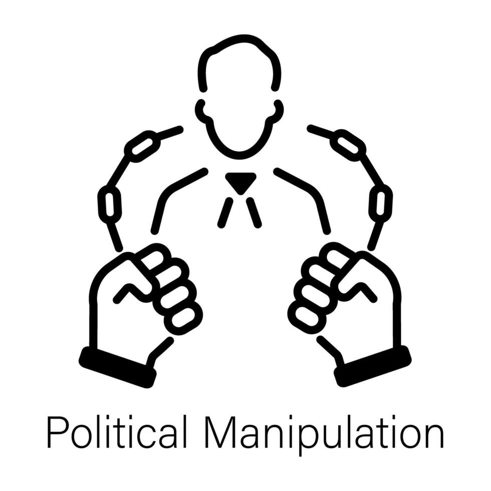 A line icon of political manipulation vector
