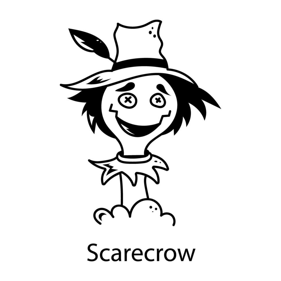 A scarecrow icon designed in doodle style icon vector