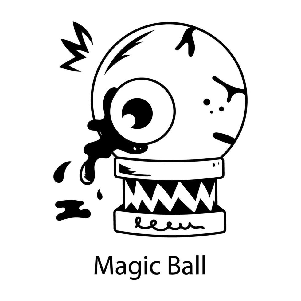 A magic ball icon designed in hand drawn style icon vector
