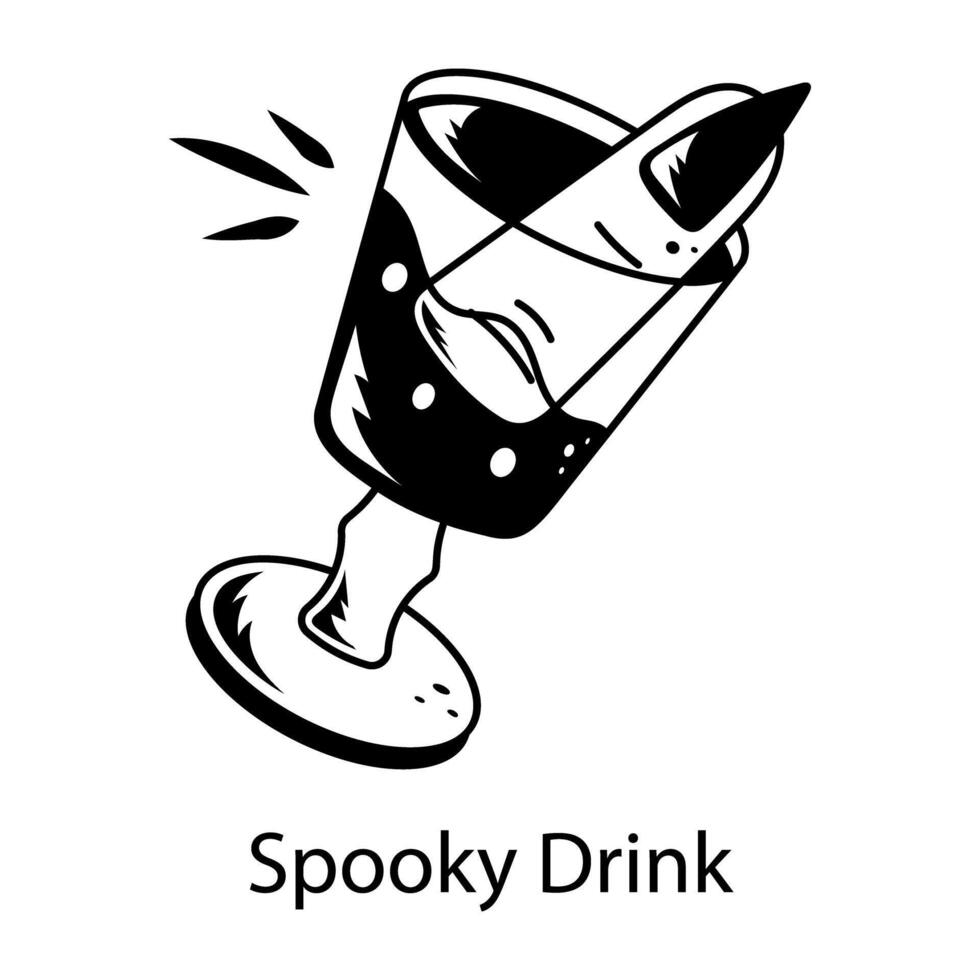 A spooky drink icon designed in hand drawn style icon vector